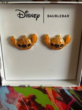 Disney x BaubleBar Orange Stitch Stud Earrings